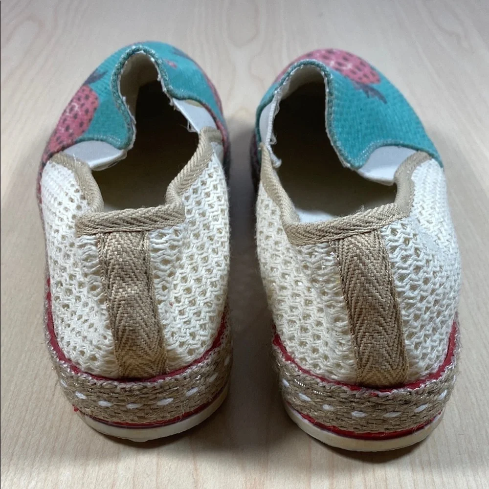 Goby Strawberry Print Espadrille Flats